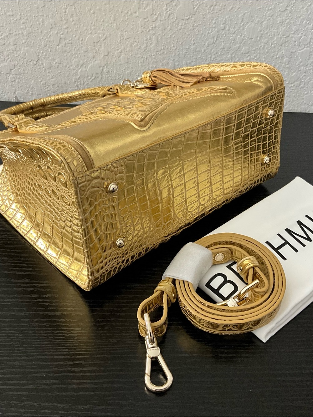 Brahmin Cami GOLD PEYSON Satchel Crossbody Shoulder W/Appliqué Star - Picture 6 of 11